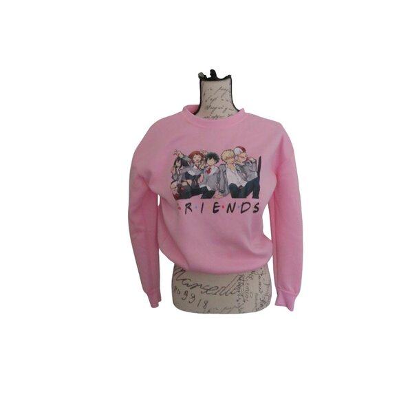 My Hero Academia Friends Pink Sweatshirt Anime, Size XS, EUC - Picture 2 of 9